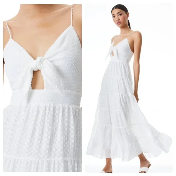 ALICE + OLIVIA Minka Tie Front Maxi Dress